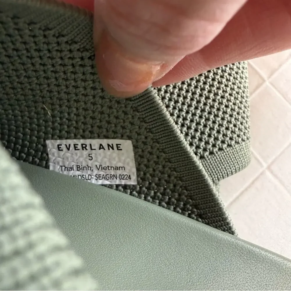 EVERLANE The ReKnit City Flatform Sandal Seagrass Green Crossover Strap 5 NEW - Picture 11 of 12